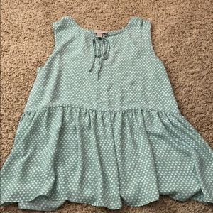 Green and White Floral Peplum Tank